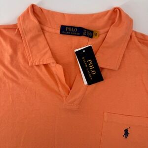 Polo Ralph Lauren Polo Shirt Mens 2XB Pink Cotton Linen Short Sleeve Pocket Pony